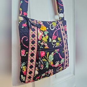 Vera Bradley Navy Floral Quilted Crossbody Bag